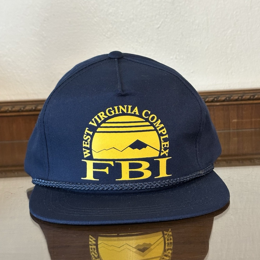 Vintage FBI 1990's West Virginia Complex WV SnapBack Mesh Trucker Hat RARE